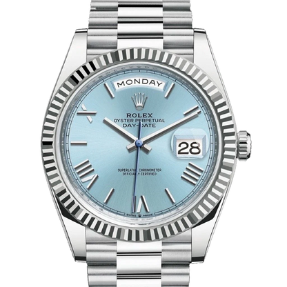 President Day-Date 40mm Ice Blue Dial Platinum Mens Watch 228236