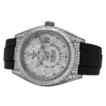 Sky-Dweller 42mm 18K White Gold Meteorite Dial Diamond Watch 326259TBR