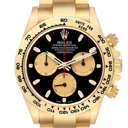 Daytona 40mm Black Dial Yellow Gold Mens Automatic Watch 116508