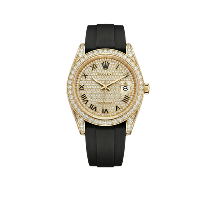 Datejust 40mm Diamond-Paved Dial Yellow Gold Men Watches