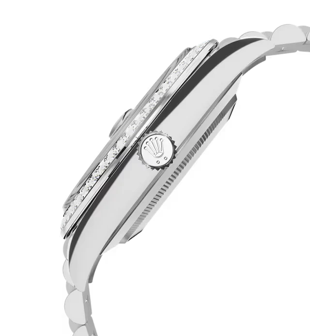 Day-Date 40mm Silver Dial 18 kt White Gold Diamonds 228349RBR-0001
