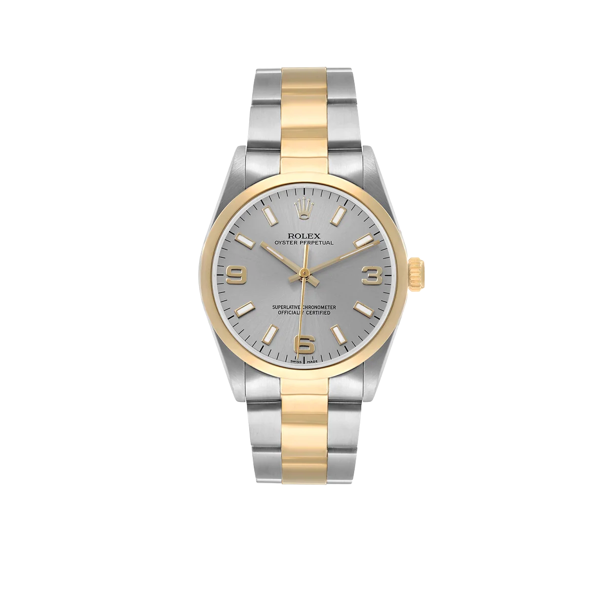 Oyster Perpetual 34mm Steel Yellow Gold Slate Dial Mens Watch 14203