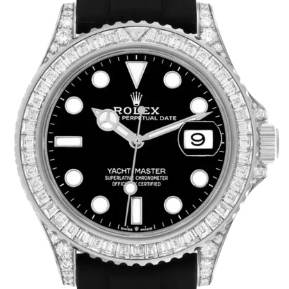 Yacht-Master 42mm White Gold and Diamond-Set / Black / Oysterflex