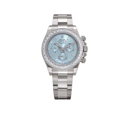Daytona 126576TBR Platinum Ice Blue Diamond Dial Diamond Bezel