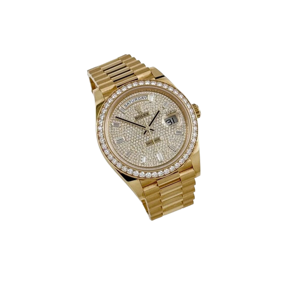 Day-Date 40 228348RBR Yellow Gold Diamond Dial Diamond Bezel