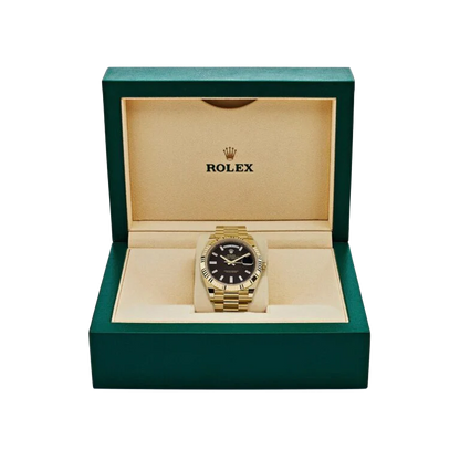 President Day-Date 40mm Black Dial Yellow Gold Diamond Mens Watch 228238
