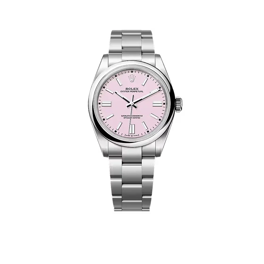 Oyster Perpetual 41mm Stainless Steel Candy Pink Dial Men Watch 134300-0013 New 2025