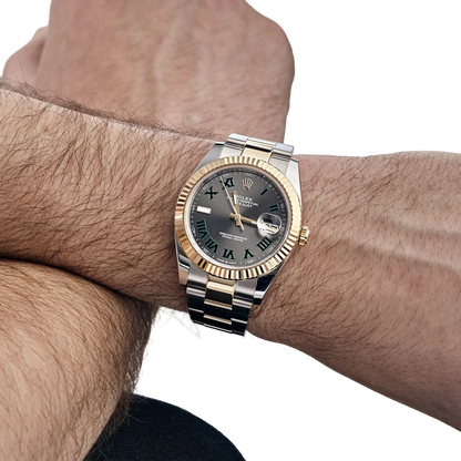 Datejust 41mm Yellow Gold Stainless Steel Wimbledon Slate Dial Oyster 126333