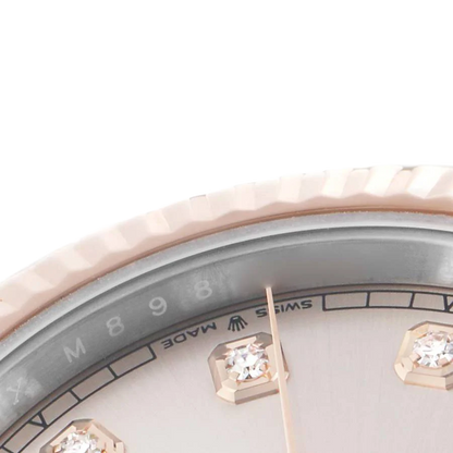 Datejust 41 Steel Everose Gold Sundust Diamond Dial Mens Watch 126331