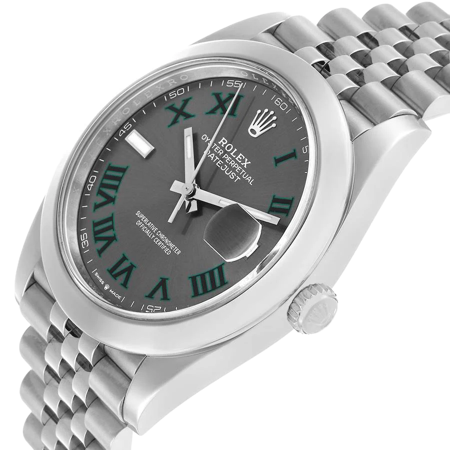 Datejust 41mm Wimbledon Dial Steel Mens Watch 126300