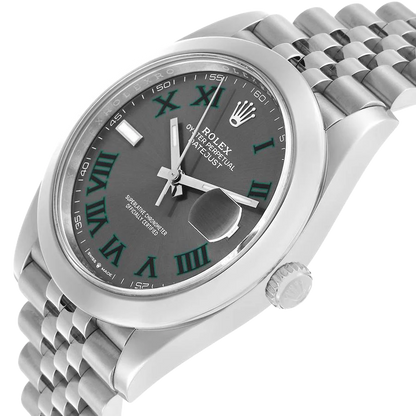 Datejust 41mm Wimbledon Dial Steel Mens Watch 126300