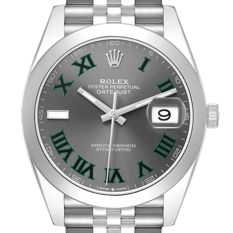 Datejust 41mm Wimbledon Dial Steel Mens Watch 126300