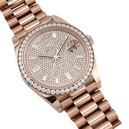 Day-Date 40 228345RBR Rose Gold Diamond Dial Diamond Bezel New 228345rbr-0002