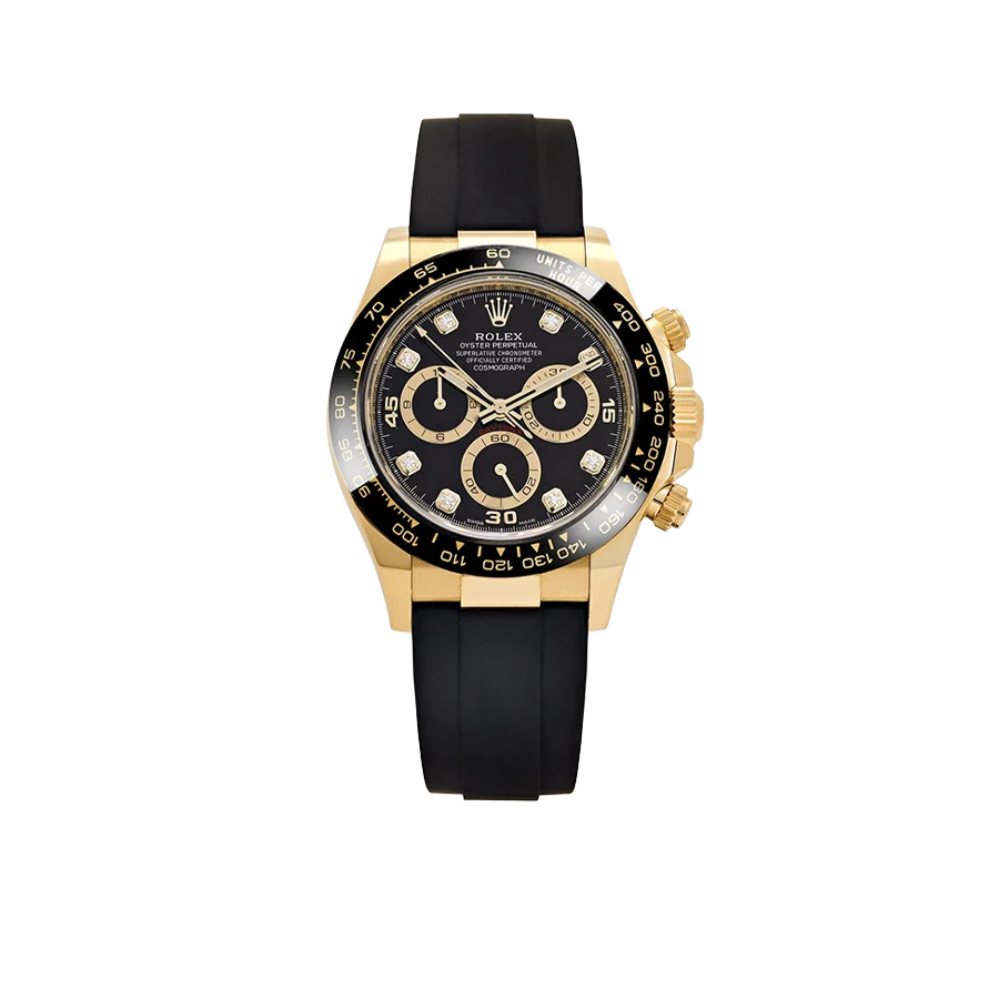 Daytona 40mm Yellow Gold Black Diamond Dial 116518LN