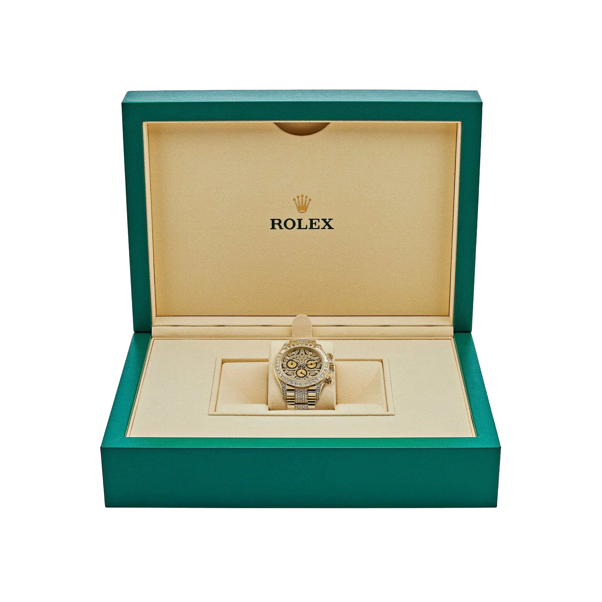 Daytona Eye of the Tiger 116598TBR Yellow Gold Diamond Dial with Diamond Bracelet (Super Clone)