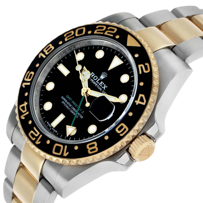 GMT Master II 40mm Steel Yellow Gold Mens Watch 116713