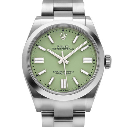Oyster Perpetual 41mm Stainless Steel Pistachio Dial Men Watch 134300-0006 New 2025
