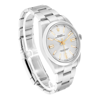 Oyster Perpetual 41mm Steel Silver Dial Mens Watch 124300