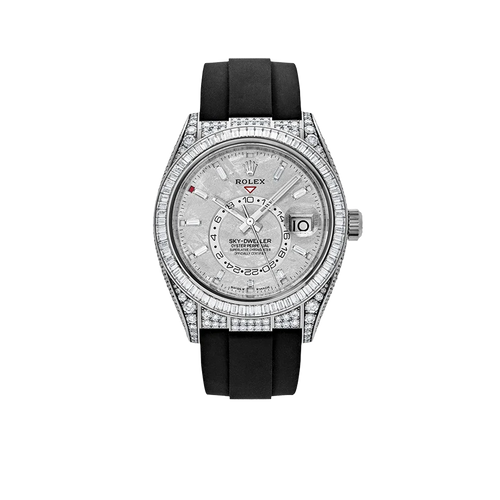 Sky-Dweller 42mm 18K White Gold Meteorite Dial Diamond Watch 326259TBR
