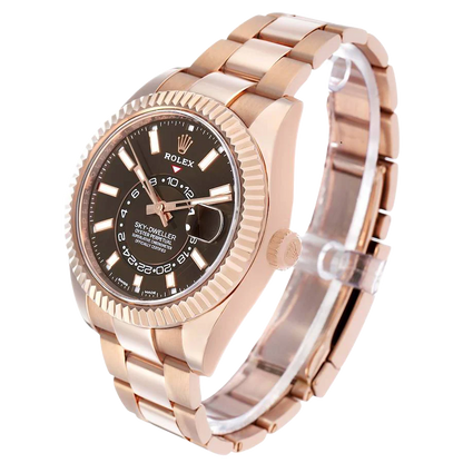 Sky-Dweller 42mm Rose Gold Chocolate Brown Dial Mens Watch 326935