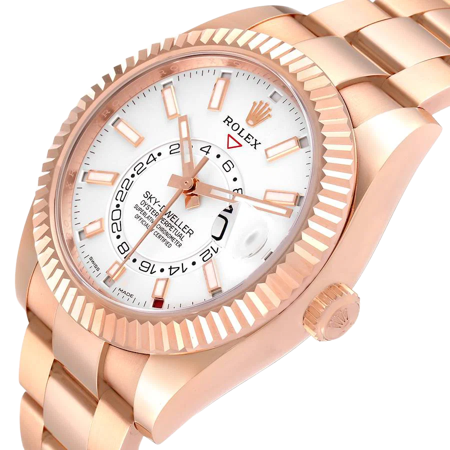 Sky-Dweller 42mm  Rose Gold White Dial Mens Watch 326935