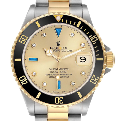 Submariner Steel Yellow Gold 40mmDiamond Serti Mens Watch 16613