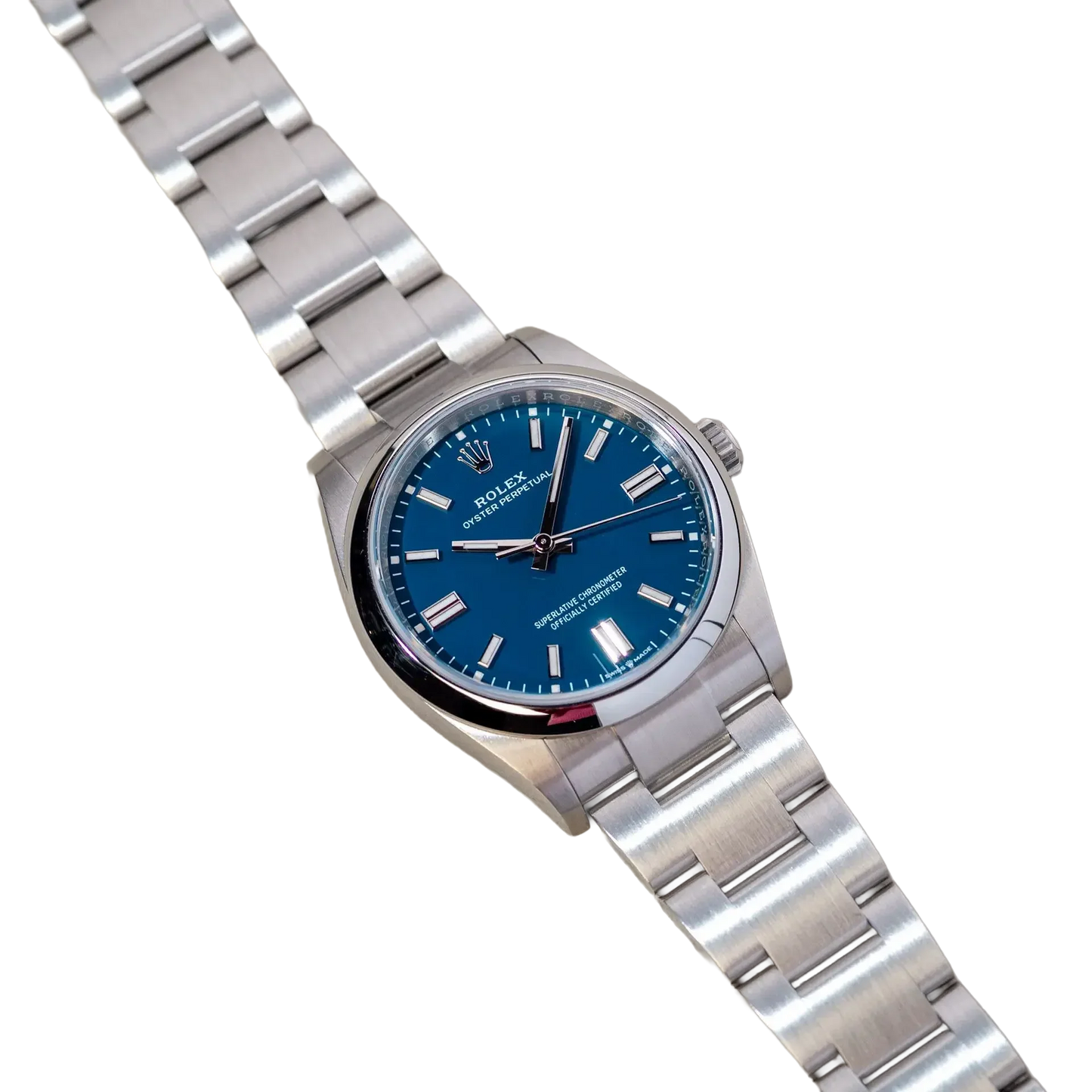 Oyster Perpetual 41mm Stainless Steel Med Blue Dial Men Watch 134300-0009 New 2025
