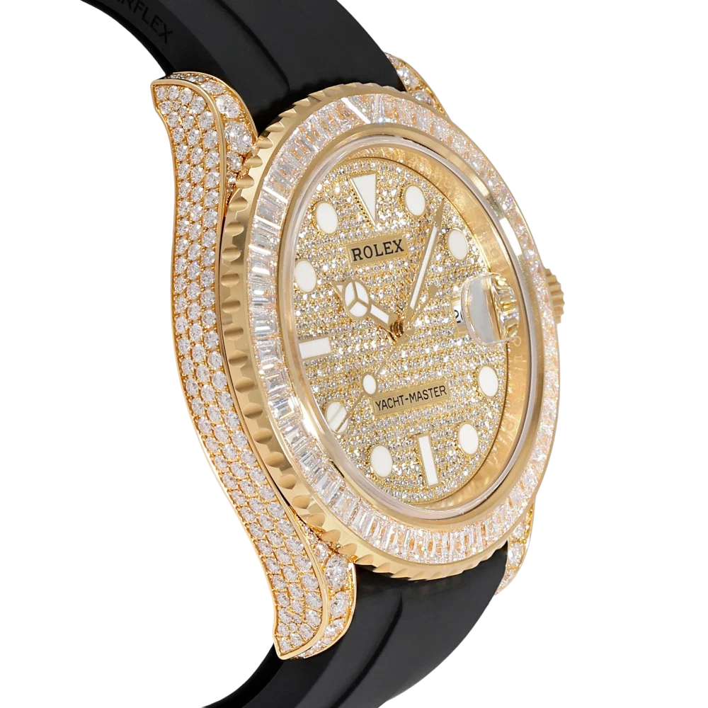 Yacht-Master 226668TBR, 18K Yellow Gold, Pave Index Dial, Oysterflex Bracelet, 42 mm